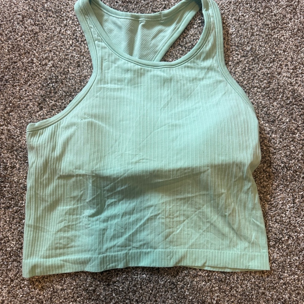lululemon athletica Mint Green Ribbed Tank Top